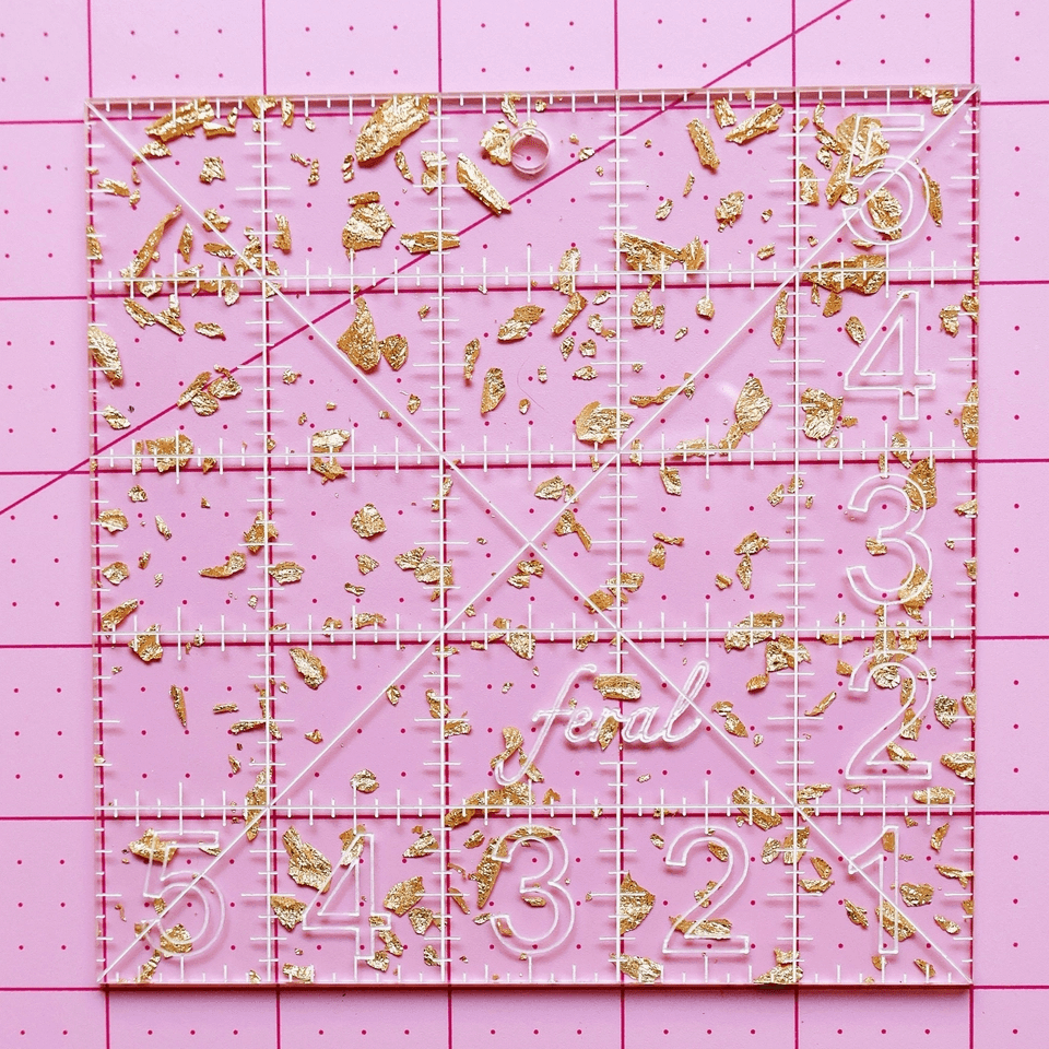 Golden Charm Square Ruler 5"