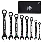 Klein Tools 69408MG Ratcheting Combination Wrench Set, Metric, 8-Piece, 8 to 19 mm, Steel Alloy, Foam Pouch, 90-Tooth