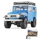 EAZYRC X FMS 1/10 Toyota Land Cruiser FJ40 RS with Licensed RC Truck Blue, All Terrain Waterproof 4WD 35T 550 Motor RC Crawler for Adult,2.4Ghz Remote Control, No Battery