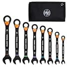 KLEIN TOOLS 69508M Metric Ratcheting Combination Wrench Set, 8-Piece, Slide-Lock 90-Tooth Ratchet, I-Beam Handle, Color-Coded Size Markings, Roll Pouch Storage